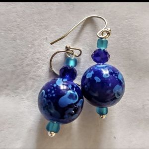 12mm blue earrings